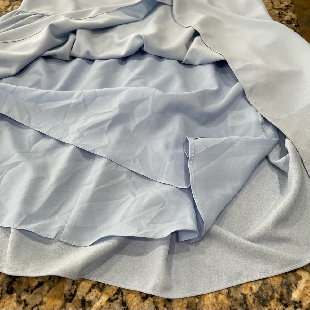 Eliza J Light Blue High Collar Drop Waist Dress Size 10 - Picture 11 of 11